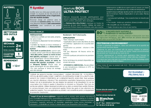 Peinture extérieure bois Ultra protect SYNTILOR blanc satiné 2.5l