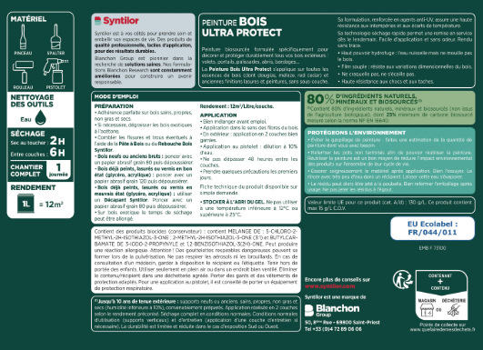 Peinture extérieure bois Ultra protect SYNTILOR vert provence satiné 2.5l