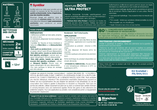 Peinture extérieure bois Ultra protect SYNTILOR gris anthracite satiné 2.5l