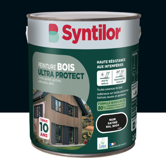 Peinture extérieure bois Ultra protect SYNTILOR noir satiné 2.5l