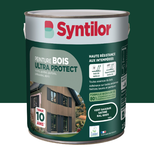 Peinture extérieure bois Ultra protect SYNTILOR vert basque satiné 2.5l