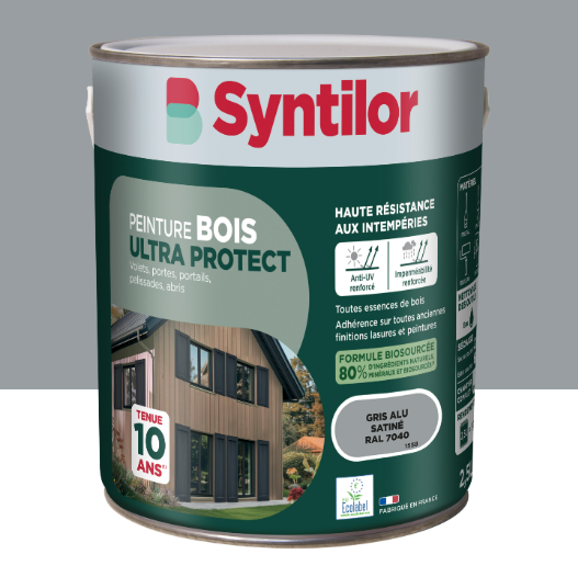Peinture extérieure bois Ultra protect SYNTILOR gris alu satiné 2.5l