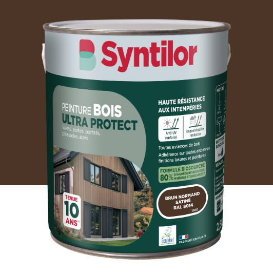 Peinture extérieure bois Ultra protect SYNTILOR brun normand satiné 2.5l