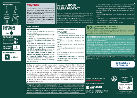 Peinture extérieure bois Ultra protect SYNTILOR terre brulée satiné 2.5l