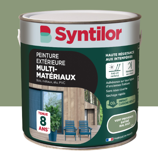 Peinture extérieure bois, aluminium, pvc . SYNTILOR vert provence satiné 2l