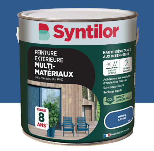 Peinture extérieure bois, aluminium, pvc . SYNTILOR indigo satiné 2l