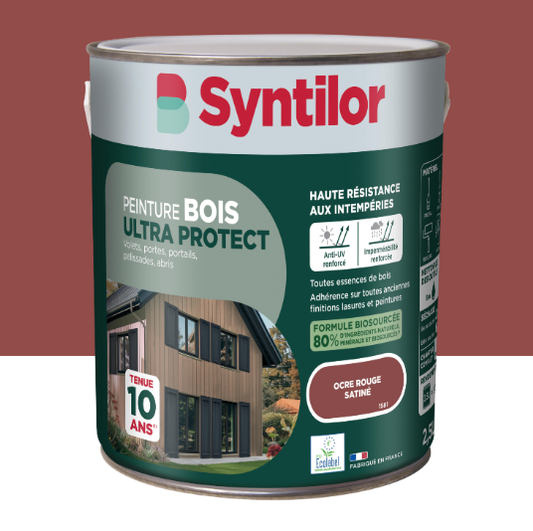 Peinture extérieure bois Ultra protect SYNTILOR ocre rouge satiné 2.5l