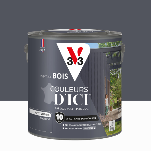 Peinture extérieure bois Couleurs d'ici ® V33 bleu encré velours 2l