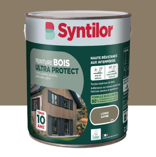 Peinture extérieure bois Ultra protect SYNTILOR lichen satiné 2.5l