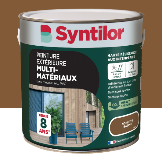 Peinture extérieure bois, aluminium, pvc SYNTILOR noisette satiné 2l