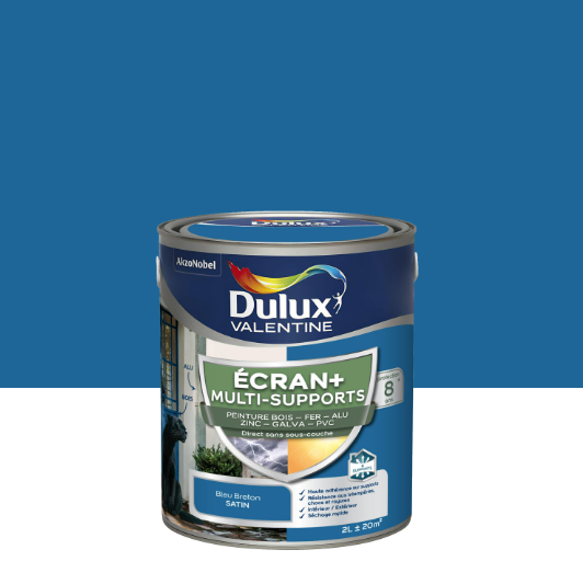 Peinture extérieure bois Ecran + DULUX VALENTINE bleu breton satiné 2l