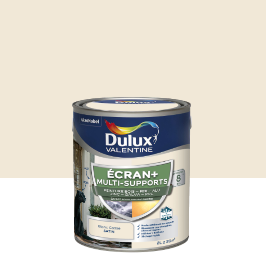 Peinture extérieure bois, fer, pvc Ecran+ DULUX VALENTINE blanc cassé satiné 2l