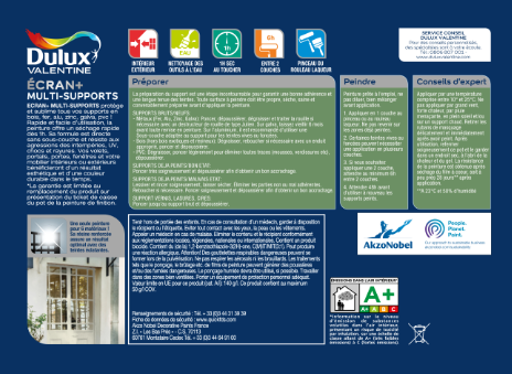 Peinture extérieure bois, fer, pvc Ecran+ DULUX VALENTINE blanc cassé satiné 2l