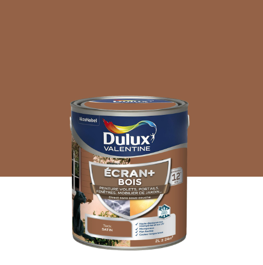 Peinture extérieure bois Ecran + DULUX VALENTINE Teck satiné 2l
