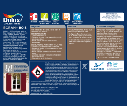 Peinture extérieure bois Ecran + DULUX VALENTINE Teck satiné 2l