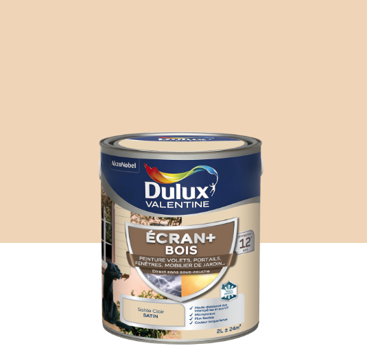 Peinture extérieure bois Ecran + DULUX VALENTINE sable clair satiné 2l