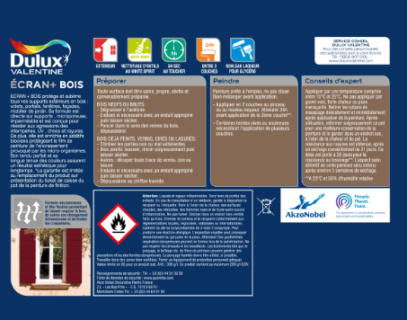 Peinture extérieure bois Ecran + DULUX VALENTINE Bois Brûlé satiné 2l