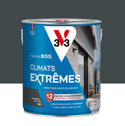 Peinture extérieure bois Climats extrêmes® V33 anthracite mat 2.5l