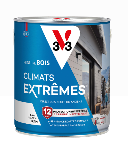 Peinture extérieure bois Climats extrêmes® V33 blanc satiné 2.5l