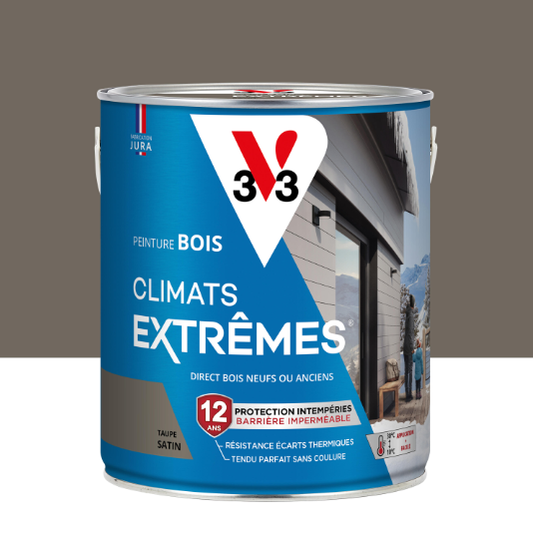 Peinture extérieure bois Climats extrêmes® V33 taupe satiné 2.5l