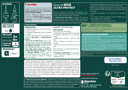 Peinture extérieure bois Ultra protect SYNTILOR gris anthracite satiné 5l