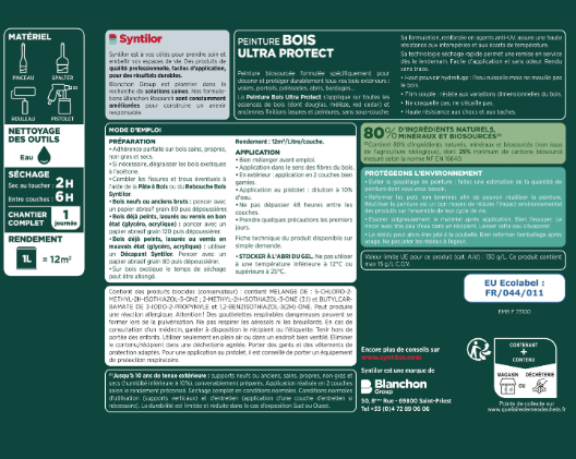 Peinture extérieure bois Ultra protect SYNTILOR blanc satiné 5l