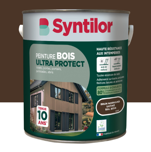 Peinture extérieure bois Ultra protect SYNTILOR brun normand satiné 5l