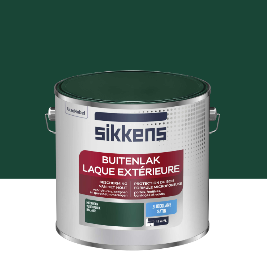 Peinture Laque pour bois extérieur SIKKENS, vert basque satiné 2.5 l