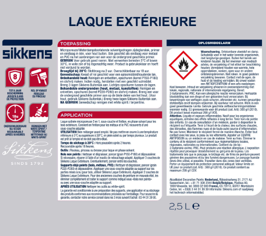 Peinture extérieure bois SIKKENS brun foncé satiné 2.5l