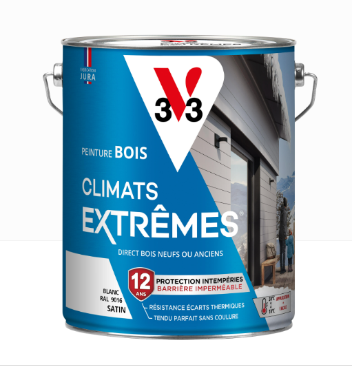 Peinture extérieure bois Climats extrêmes® V33 blanc satiné 5l