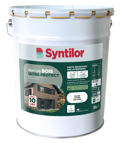Peinture extérieure bois Ultra protect SYNTILOR blanc satiné 10l