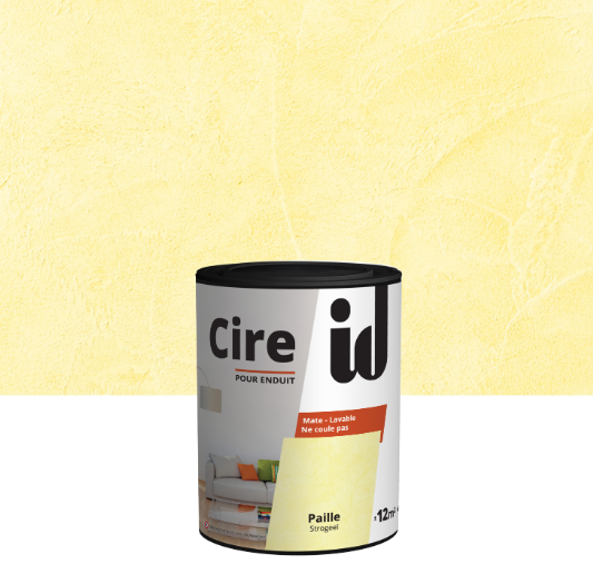 Cire pour enduit ID, jaune paille mat, 1 l