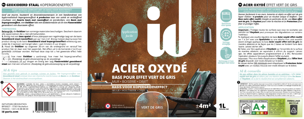 Peinture à effet, Acier Oxyde ID, vert de gris, mat, 1 l
