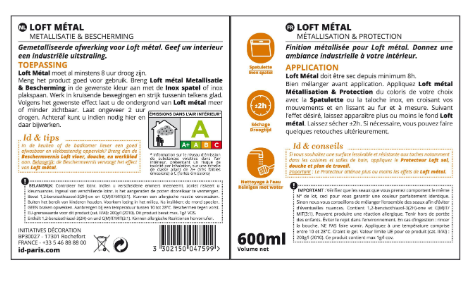 Peinture à effet, Loft metal ID, zinc, métallisé, 0.6 l