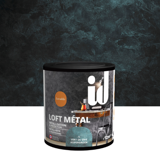 Peinture à effet, Loft metal metallisation vert de gris ID, vert de gris, métallisé