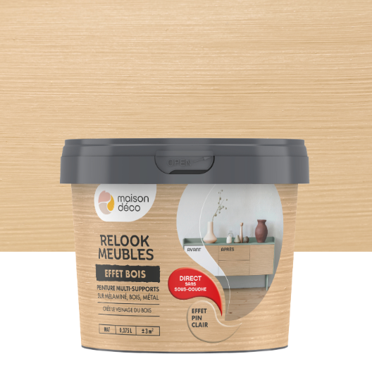 Peinture Relook MAISON DECO effet pin clair mat 375 ml