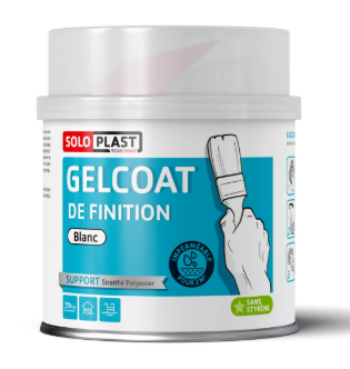 Résine de finition gel coat SOLOPLAST, blanc brillant