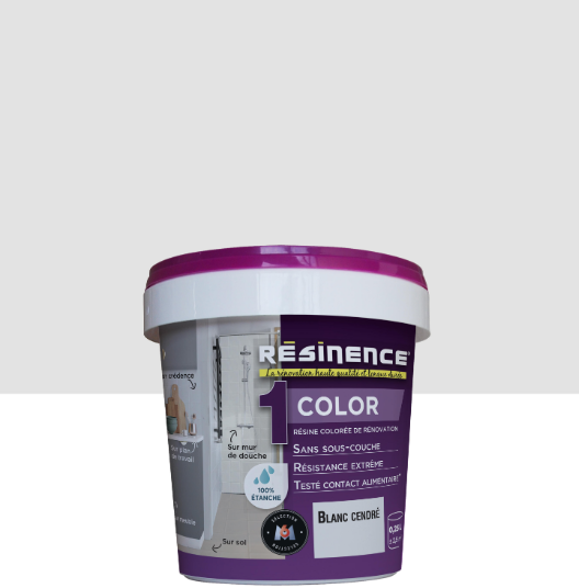 Résine colorée évier color RESINENCE, blanc cendré satiné, 0.25 l