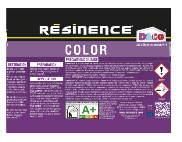 Résine colorée évier color RESINENCE, gris perle satiné, 0.25 l