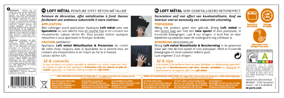 Peinture à effet, Loft metal ID, base métal, métallisé, 2l