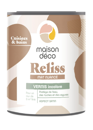 Vernis Reliss mat nuancé, MAISON DECO, vernis incolore satiné, 1L
