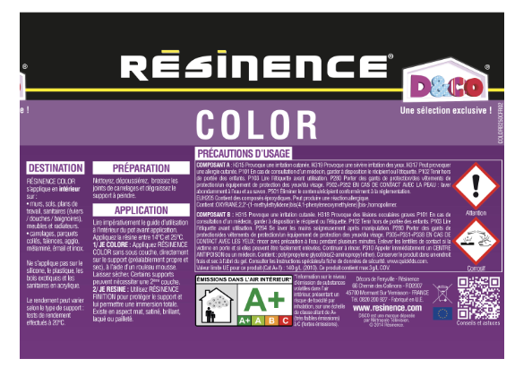 Résine colorée évier color RESINENCE, blanc satiné, 0.5L