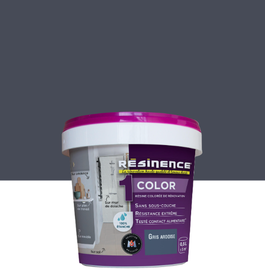 Résine colorée évier color RESINENCE, gris ardoise satiné, 0.5 l