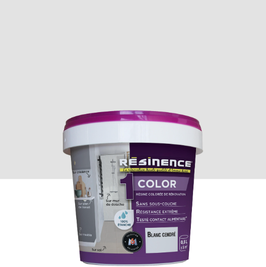 Résine colorée évier color RESINENCE, blanc cendré satiné, 0.5 l