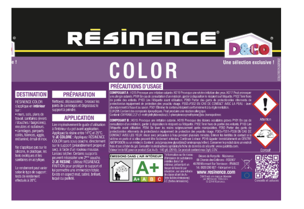 Résine colorée évier color RESINENCE, blanc cendré satiné, 0.5 l