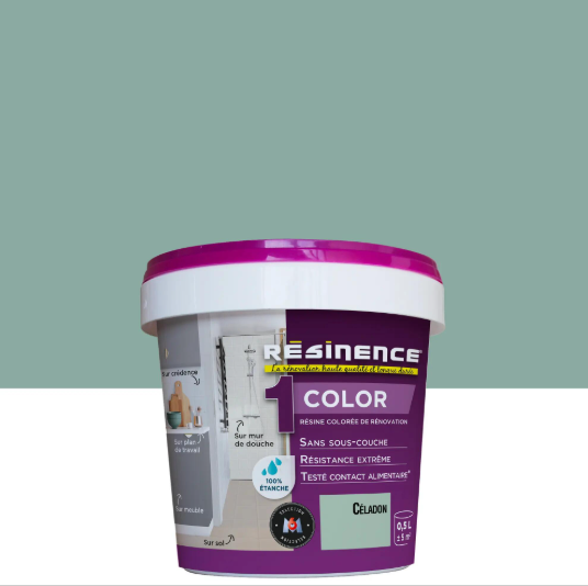 Résine colorée évier color RESINENCE, céladon satiné, 0.5L