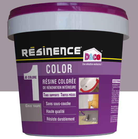 Résine colorée évier color RESINENCE, gris taupe satiné, 0.5L