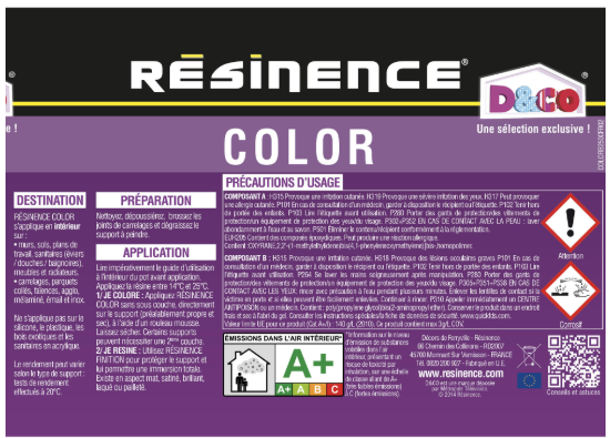 Résine colorée évier color RESINENCE, gris taupe satiné, 0.5L