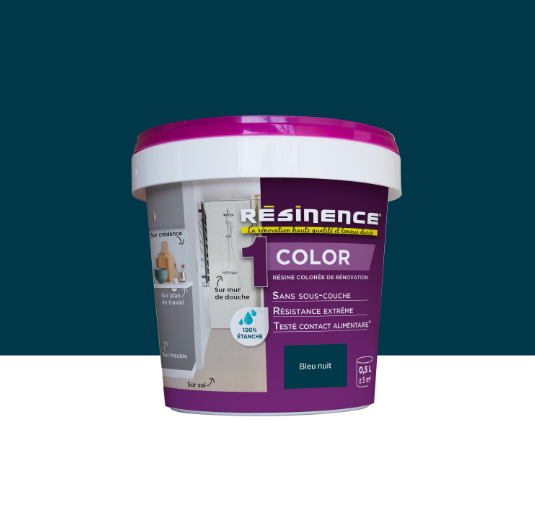 Résine colorée évier color RESINENCE, bleu nuit satiné, 0.5L
