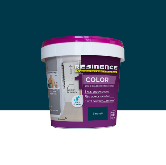 Résine colorée évier color RESINENCE, bleu nuit satiné, 0.5L